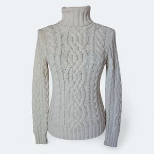 Ralph Lauren Wool & Cashmere Blend Cable Knit Turtleneck Team USA Vancouver 2010